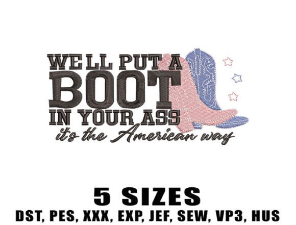 Western Boots Embroidery Design