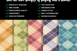 5 Seamless Argyle Patterns Graphic by DesignScape Arts · Creative Fabrica