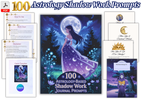 🌙 Astrology Shadow Work Journal – 100