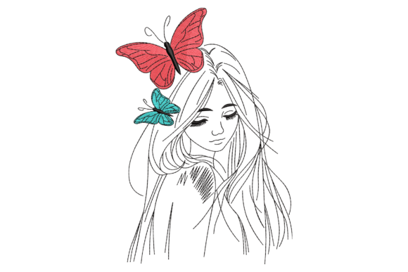 Beautiful Girl with Butterfly