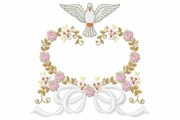 Dove and Flower Heart