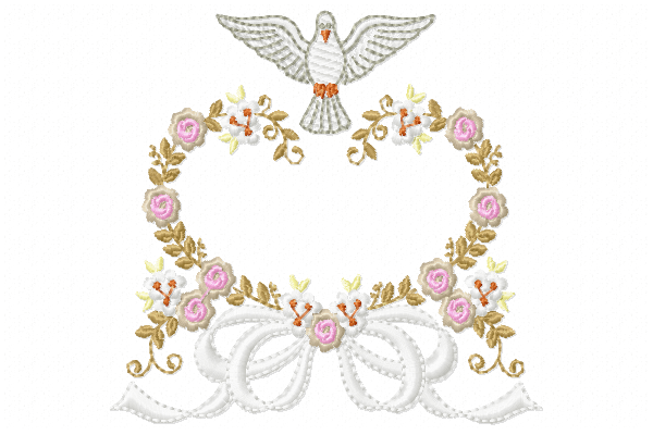 Dove and Flower Heart