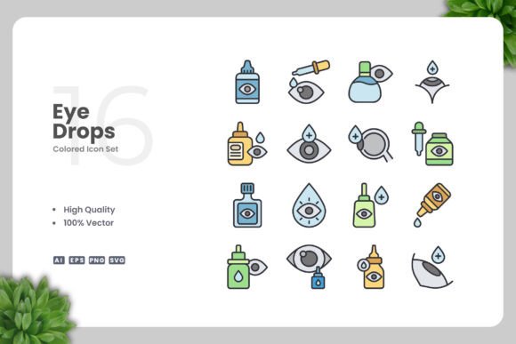 Eye Drops Color Icons Graphic by upnowgraphic · Creative Fabrica