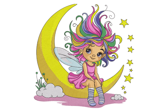 Fairy Sitting on Moon