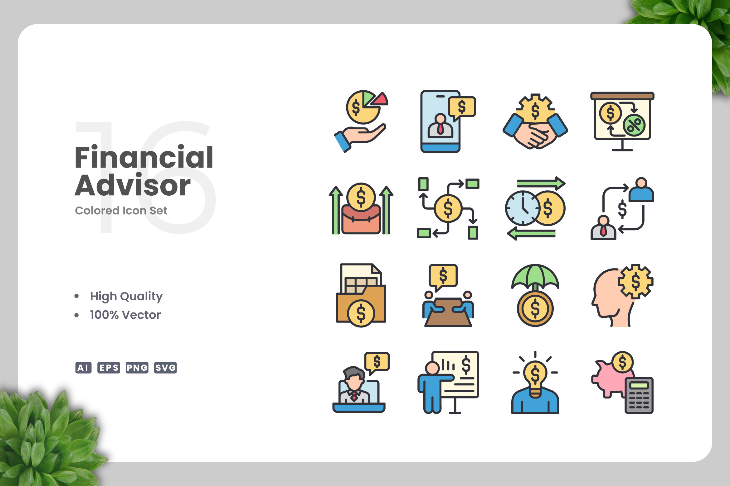Financial Advisor Color Icons Graphic by upnowgraphic · Creative Fabrica