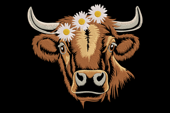 Floral Highland Cow