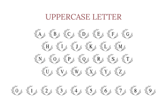 Floral Wreath Monogram Font - Preview 4
