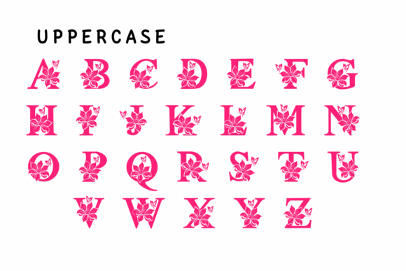 Flower and Butterfly Font - Preview 1