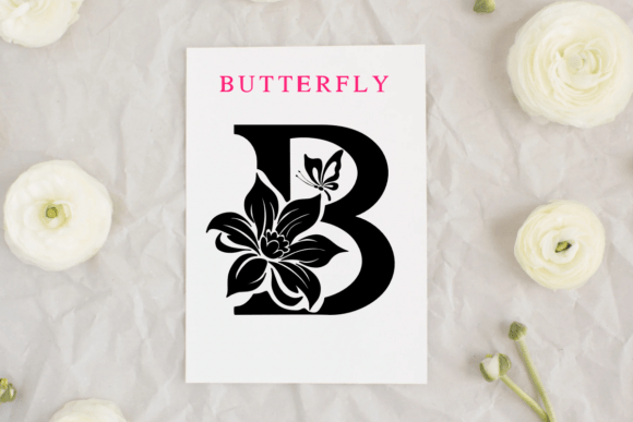 Flower and Butterfly Font - Preview 4