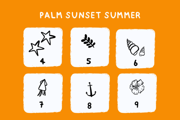 Palm Sunset Summer Font PNG with transparent background - Preview 3