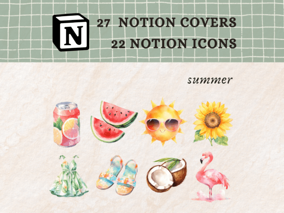 Summer Themed Notion Icons Graphics