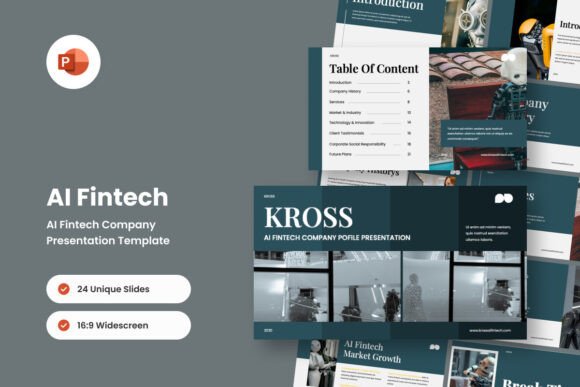 Preview of AI Fintech - PowerPoint Presentation technology presentation template