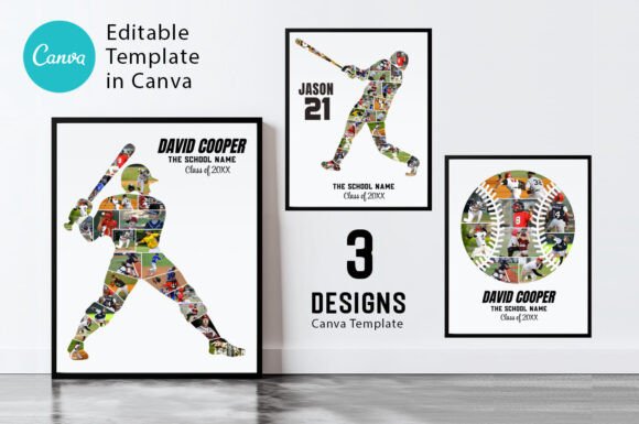 Baseball Photo Collage, Canva Template