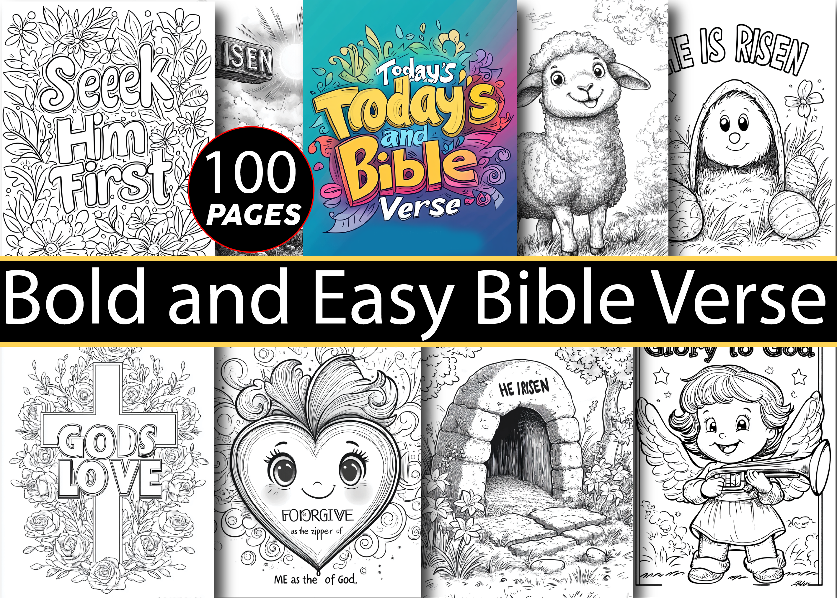 Bold and Easy Bible Verse Coloring Pages