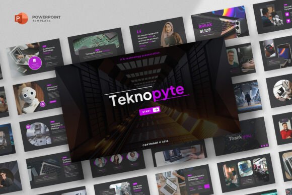 Preview of Digital Technology Powerpoint Template PowerPoint template
