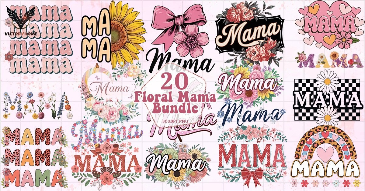 Floral Mama PNG Bundle Bundle · Creative Fabrica