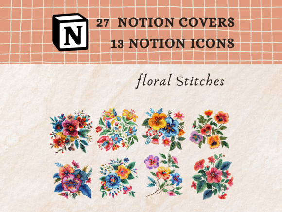 Floral Stitches Notion Icons