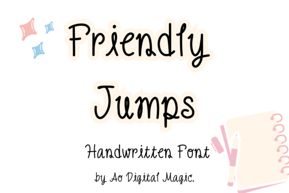 Friendly Jumps Font PNG with transparent background - Preview 3