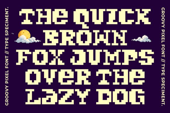 Groovy Pixel Font PNG with transparent background - Preview 1
