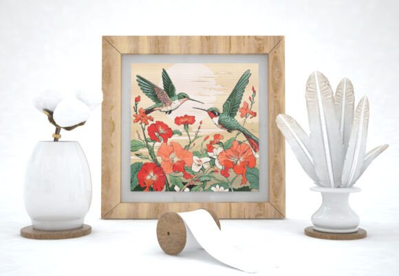 Hummingbirds Cross Stitch Pattern PDF