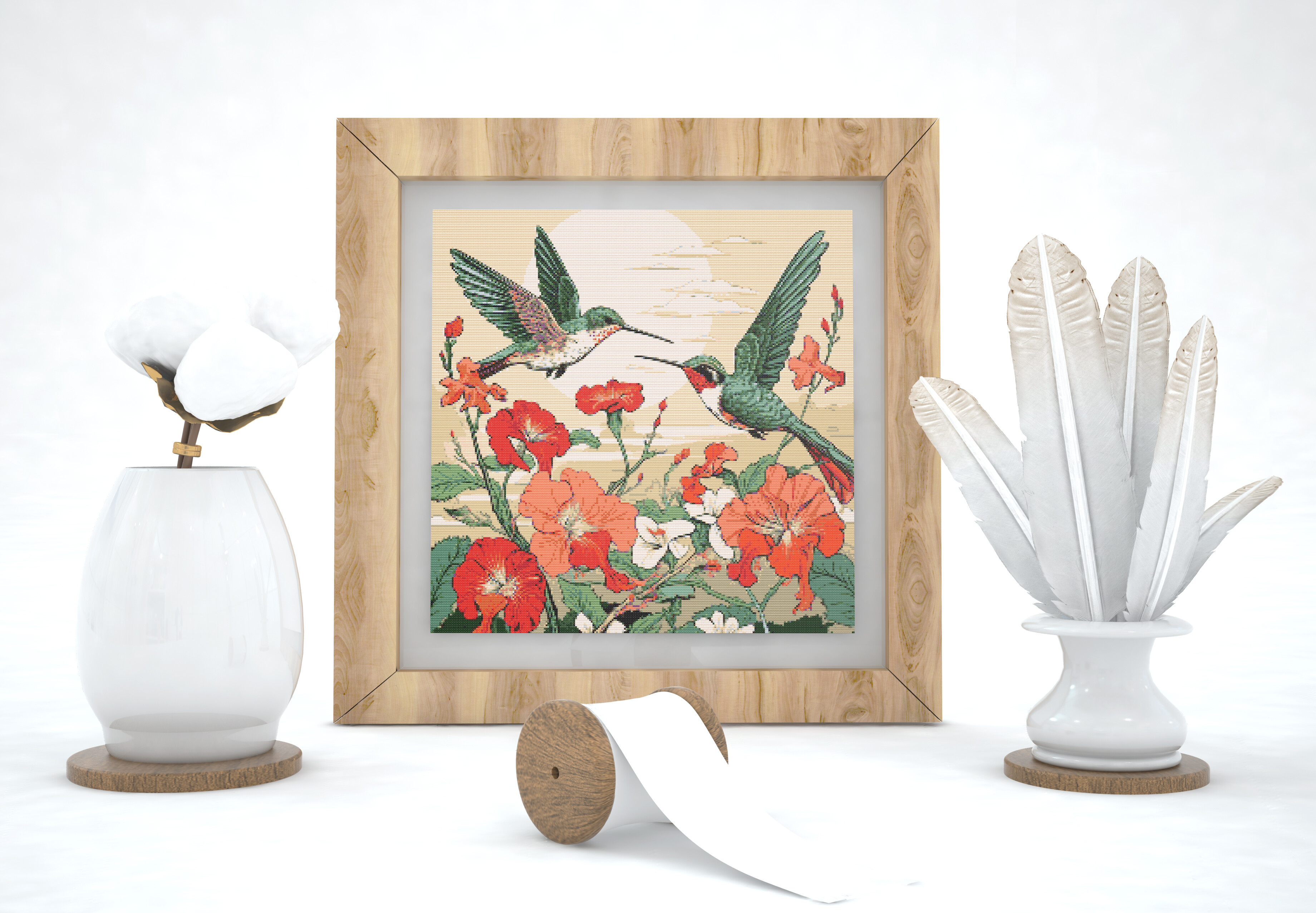 Hummingbirds Cross Stitch Pattern PDF
