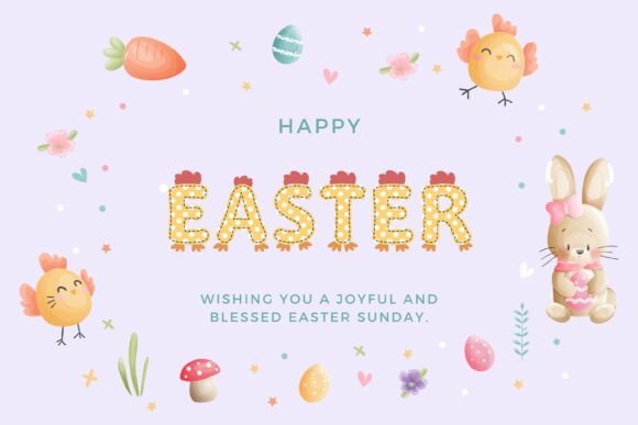 Little Easter Chick Font PNG with transparent background - Preview 3