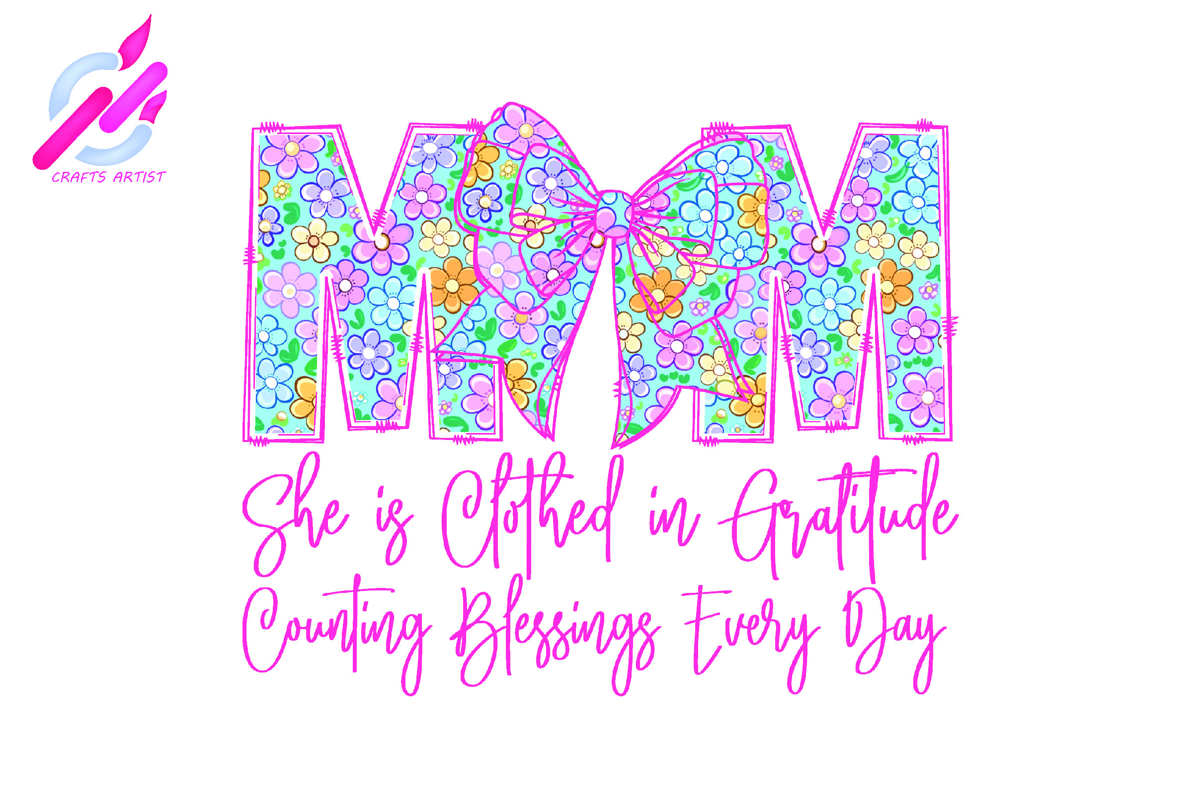 Mom She is Clothed in Gratitude Counting Graphic by Craft Artist ...
