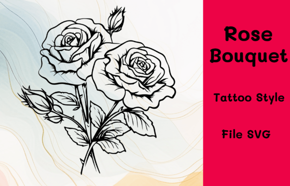 Rose Bouquet Radiance Tattoo Style