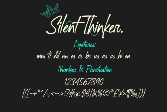 Silent Thinker Font PNG with transparent background - Preview 4