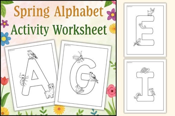 Spring Bulletin Board Letters a-Z Pages