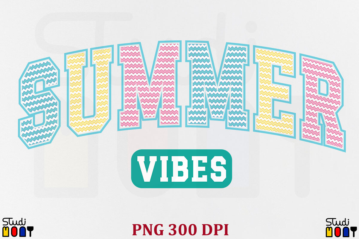Summer Vibes Varsity Retro PNG Graphic by Studimony · Creative Fabrica