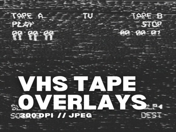 15 VHS Tape Overlays Graphic Backgrounds By DesignScape Arts