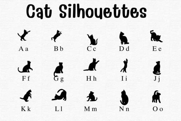 Cat Silhouettes Font - Preview 1