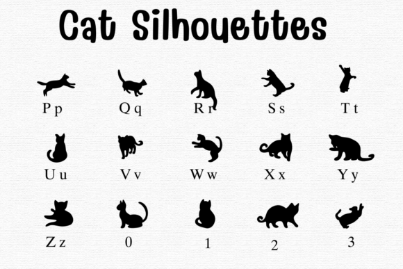 Cat Silhouettes Font - Preview 2