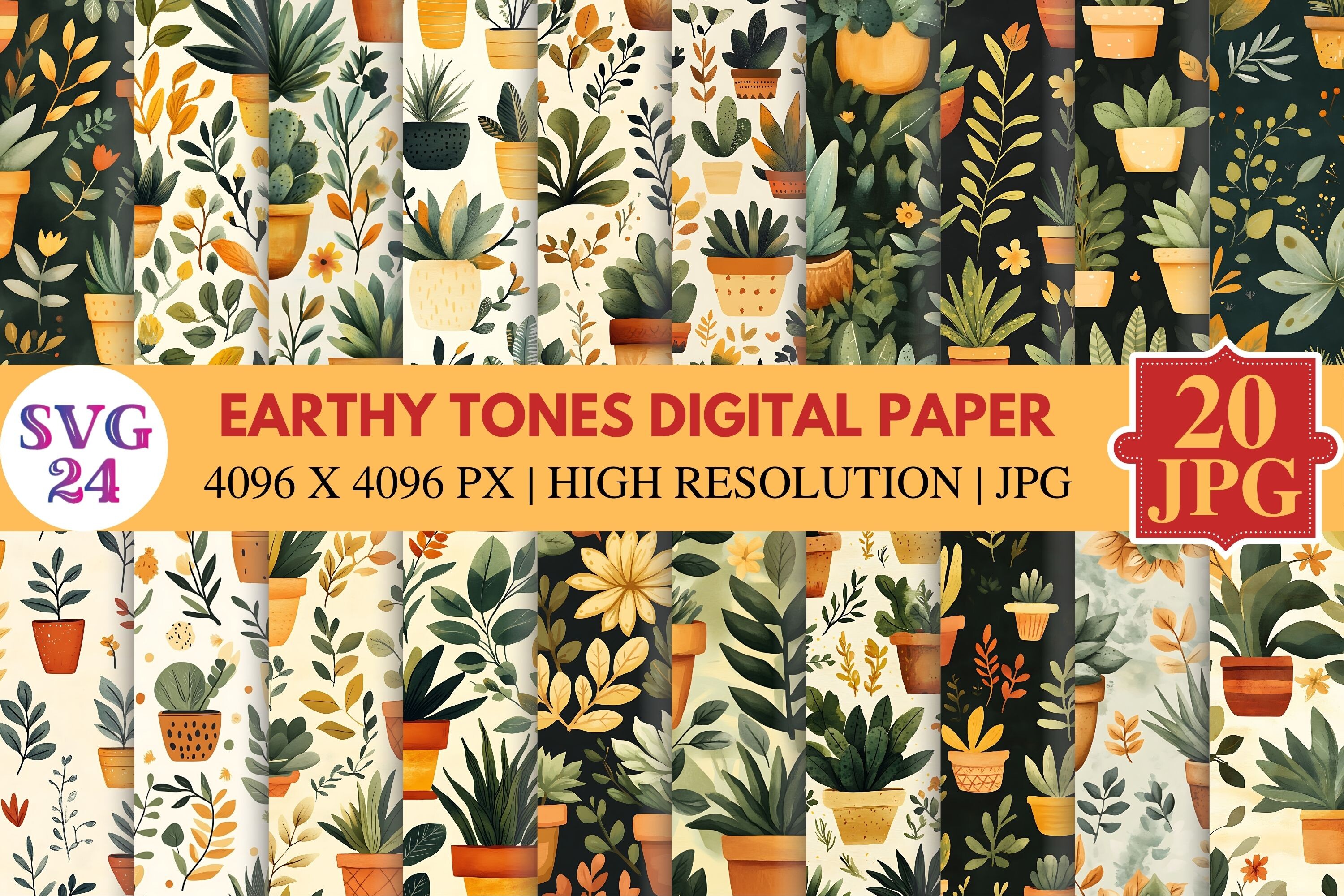 Earthy Graphics Earthy Tones Digital Paper Graphic by SVG24 · Creative Fabrica