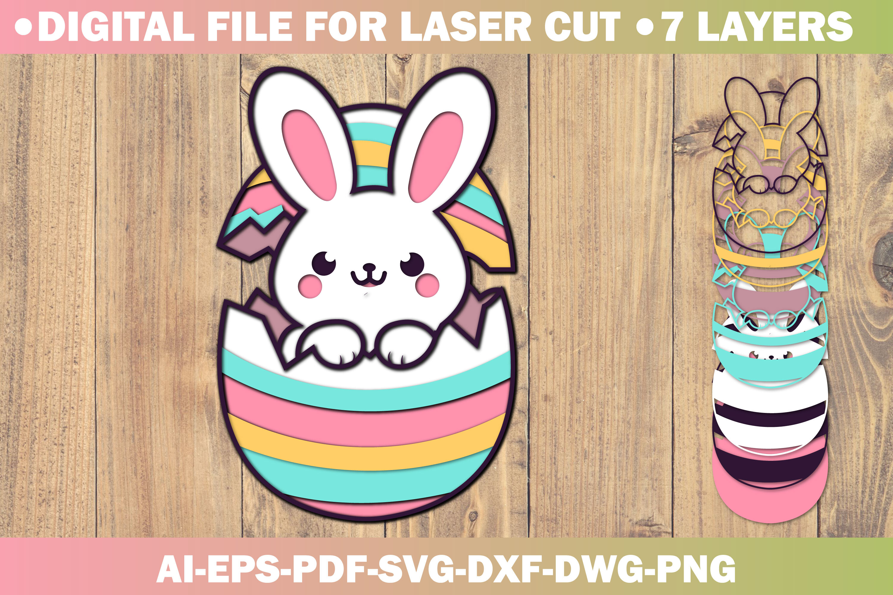 Easter Bunny 3d Paper Cut Laser Cut SVG Graphic by Design Empire ...