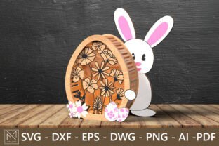 Easter Bunny & Egg 3D Layered Shadow Box · Creative Fabrica
