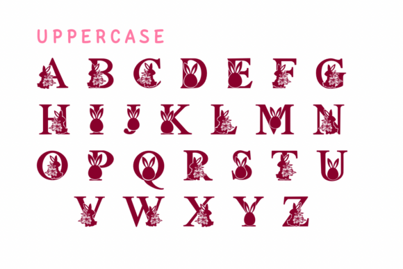 Easter Bunny Egg Font - Preview 1