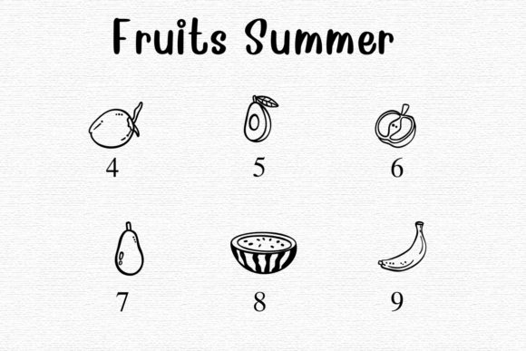 Fruits Summer Font PNG with transparent background - Preview 3