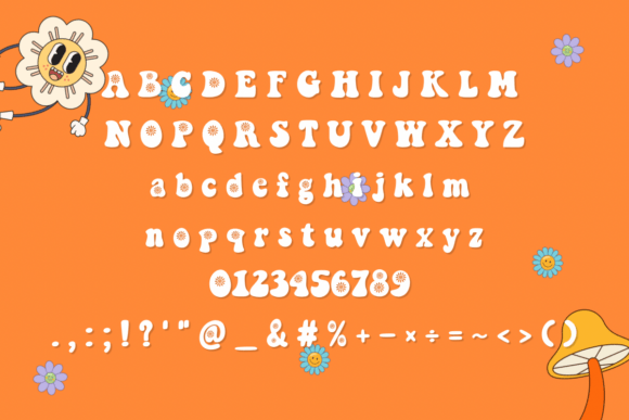 Groovy Cute Flower Font - Preview 1