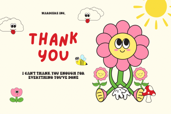 Groovy Cute Flower Font - Preview 4