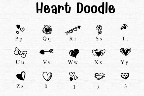 Heart Doodle Font - Preview 1