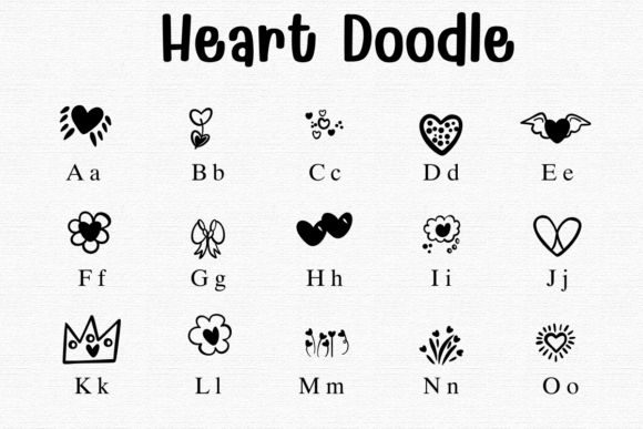 Heart Doodle Font - Preview 2