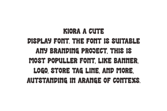 Kiora Font PNG with transparent background - Preview 1