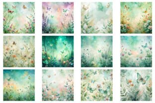 Sage Green Floral Butterfly Background Graphic by Bundle · Creative Fabrica