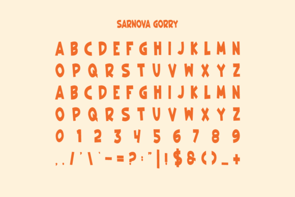 Sarnova Gorry Font PNG with transparent background - Preview 2