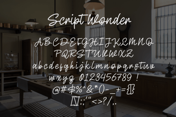 Script Wonder Font PNG with transparent background - Preview 1