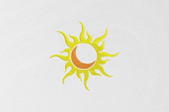 Sun and Moon Embroidery Design