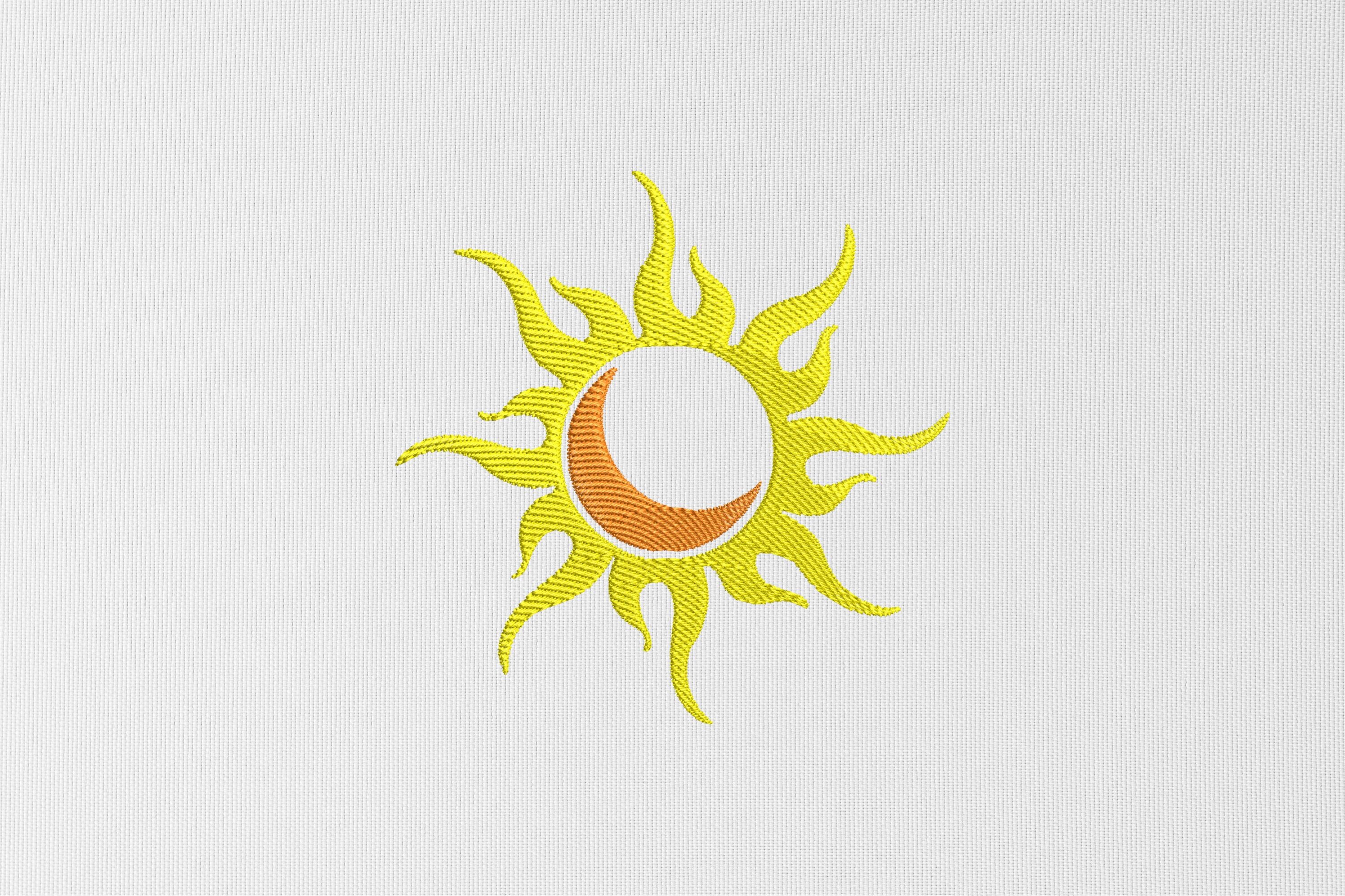 Sun and Moon Embroidery Design