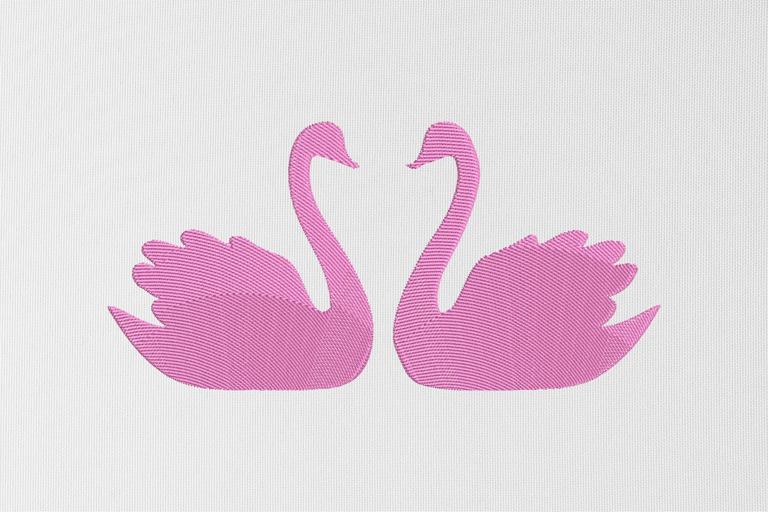 Swans Love Embroidery Design